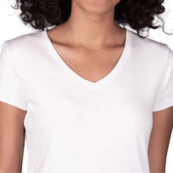 NEW Kirkland Signature V-Neck T-shirt | White - Picture 4 of 6